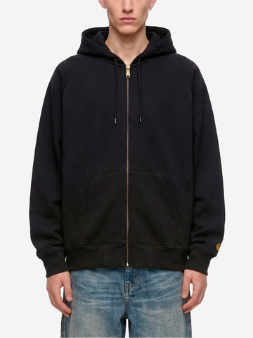 CARHARTT WIP Hooded Chase Jacket nera con zip Nero