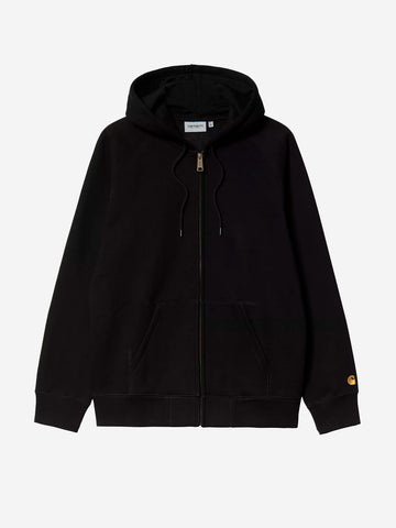 Hooded Chase Jacket nera con zip