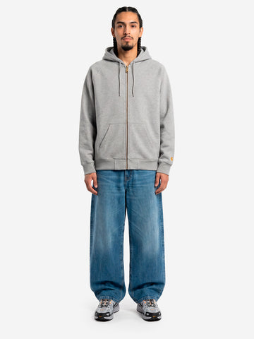 CARHARTT WIP Hooded 'Chase' Jacket grigia con zip Grigio