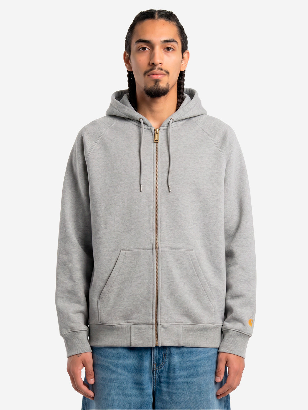 CARHARTT WIP Hooded 'Chase' Jacket grigia con zip Grigio Urbanstaroma
