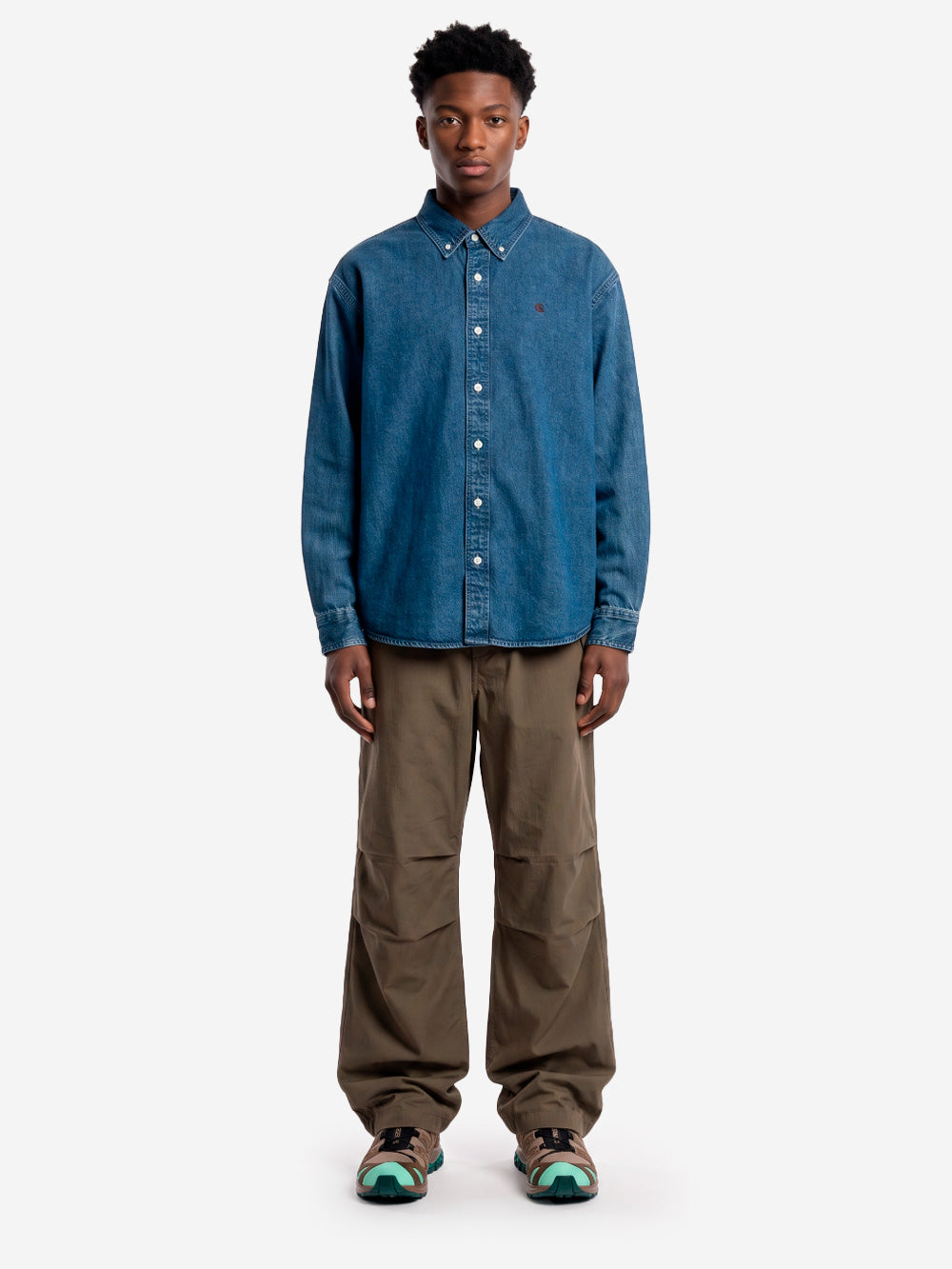CARHARTT WIP Camicia 'Lucas' button-down in denim blu Blu Urbanstaroma