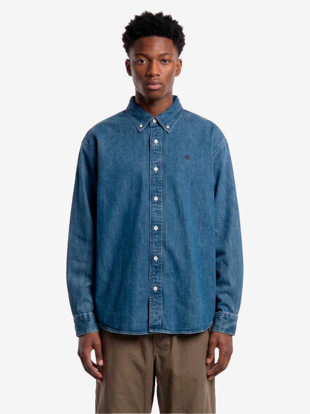 CARHARTT WIP Camicia 'Lucas' button-down in denim blu Blu Urbanstaroma