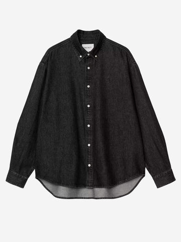CARHARTT WIP Camicia 'Lucas' button-down in denim nero Nera