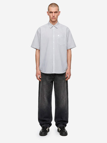 CARHARTT WIP Pantaloni 'Landon' in denim nero destroy wash Nero