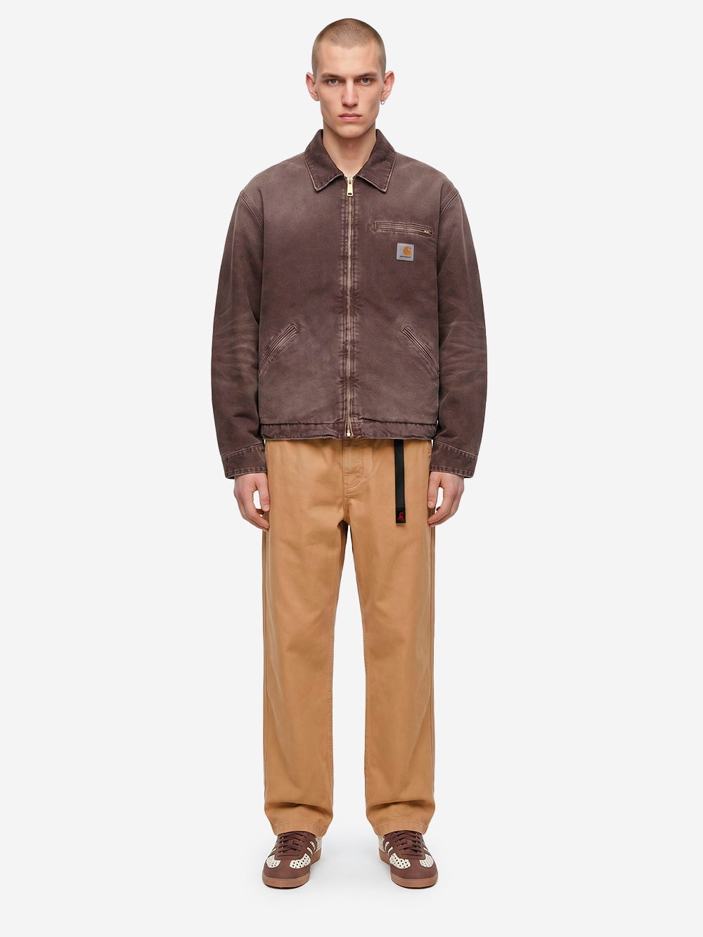CARHARTT WIP Giacca OG Detroit in tela marrone con trattamento distressed Marrone Urbanstaroma
