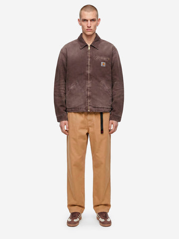 CARHARTT WIP Giacca OG Detroit in tela marrone con trattamento distressed Marrone