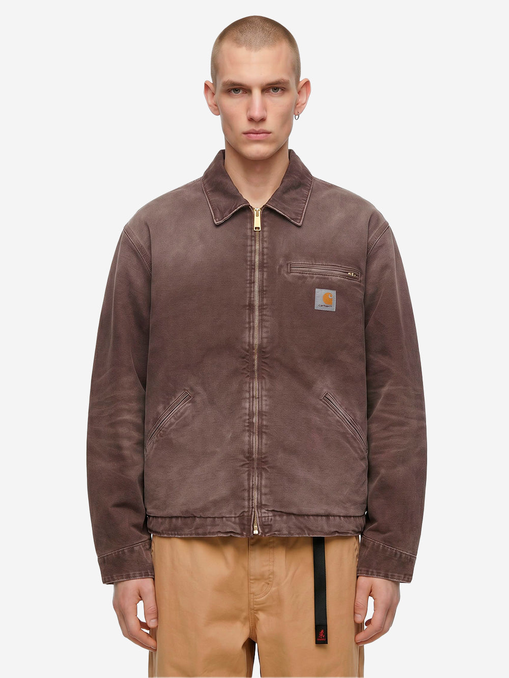 CARHARTT WIP Giacca OG Detroit in tela marrone con trattamento distressed Marrone Urbanstaroma