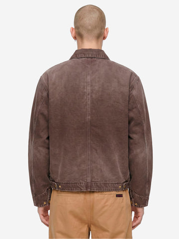 CARHARTT WIP Giacca OG Detroit in tela marrone con trattamento distressed Marrone