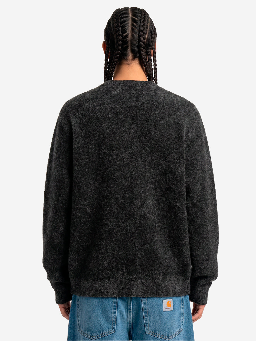 CARHARTT WIP Maglione in misto lana 'Curtis' con logo ricamato Nero Urbanstaroma