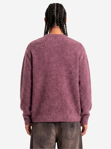 CARHARTT WIP Maglione in misto lana viola 'Curtis' con logo ricamato Viola