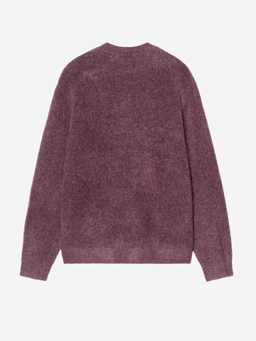 CARHARTT WIP Maglione in misto lana viola 'Curtis' con logo ricamato Viola