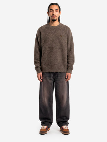 CARHARTT WIP Maglione in misto lana 'Curtis' con logo ricamato Verde scuro