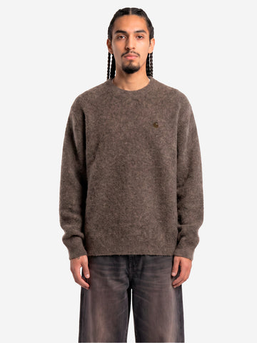 CARHARTT WIP Maglione in misto lana 'Curtis' con logo ricamato Verde scuro