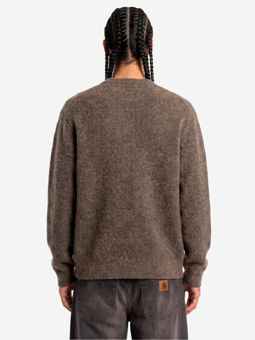 CARHARTT WIP Maglione in misto lana 'Curtis' con logo ricamato Verde scuro