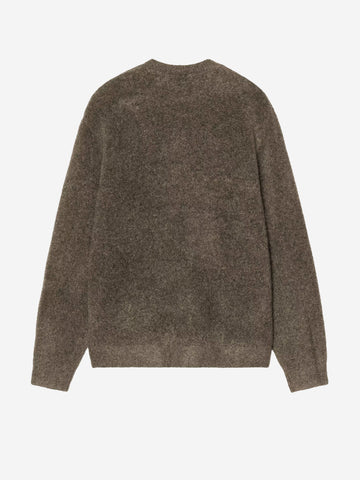 CARHARTT WIP Maglione in misto lana 'Curtis' con logo ricamato Verde scuro