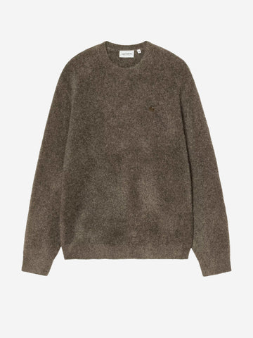 CARHARTT WIP Maglione in misto lana 'Curtis' con logo ricamato Verde scuro
