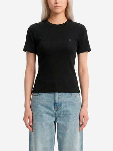 CARHARTT WIP T-shirt 'Philipa' nera in cotone elasticizzato Nero