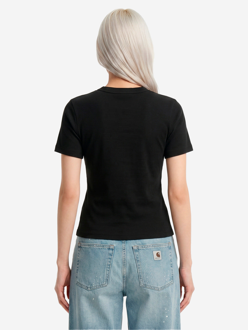 CARHARTT WIP T-shirt 'Philipa' nera in cotone elasticizzato Nero Urbanstaroma