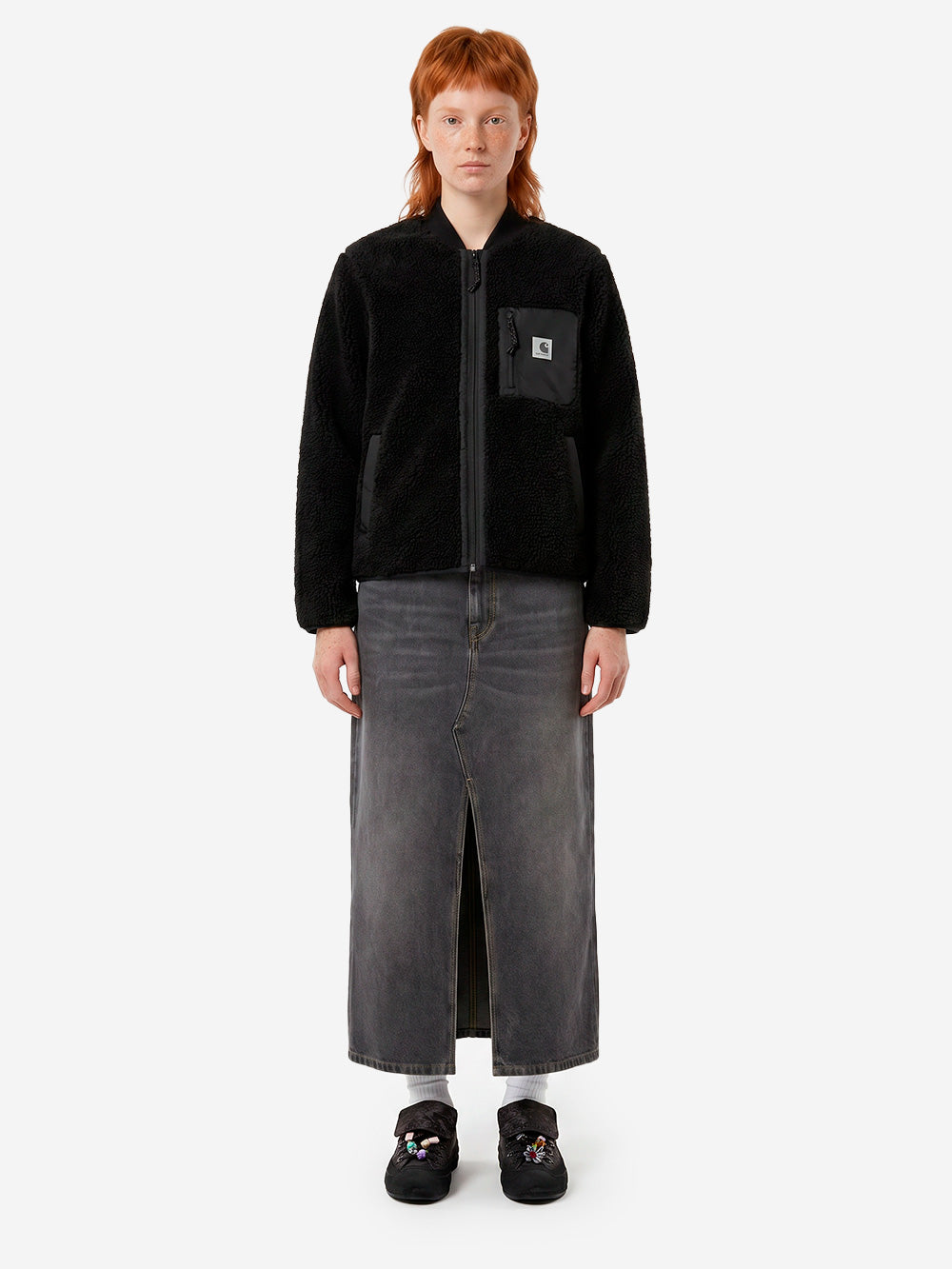 CARHARTT WIP W' Janet Liner Giacca in pile nera Nero Urbanstaroma