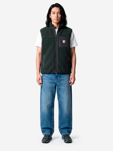 CARHARTT WIP Gilet Prentis Liner in pile Verde scuro