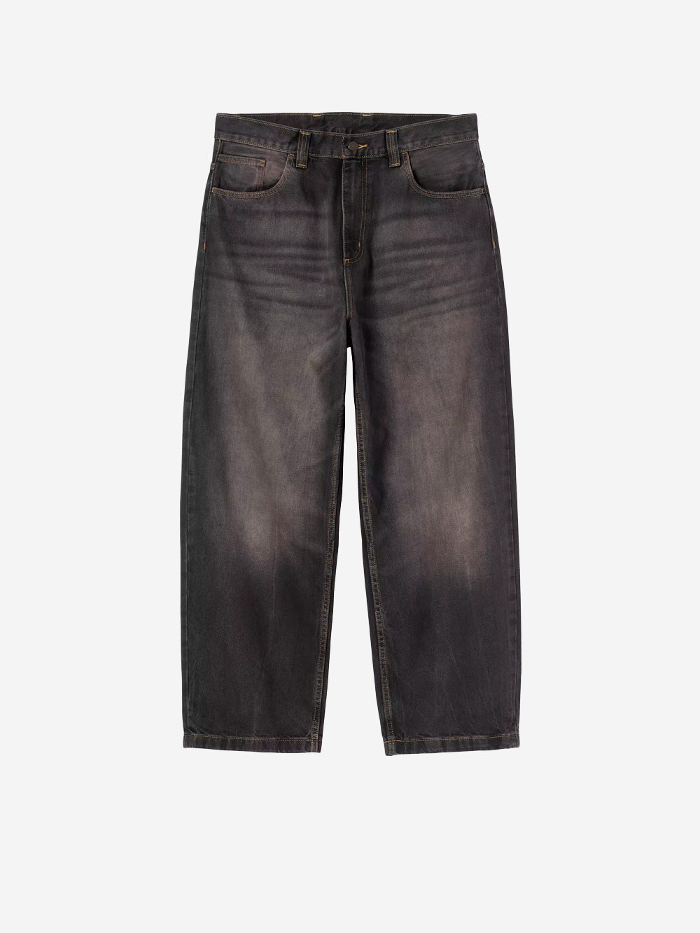 CARHARTT WIP Pantaloni loose 'Brandon' in denim nero tobacco used wash Nero Urbanstaroma