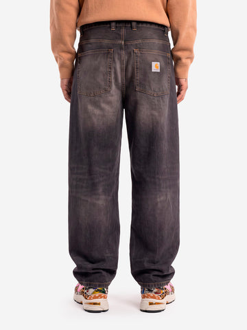 CARHARTT WIP Pantaloni loose 'Brandon' in denim nero tobacco used wash Nero