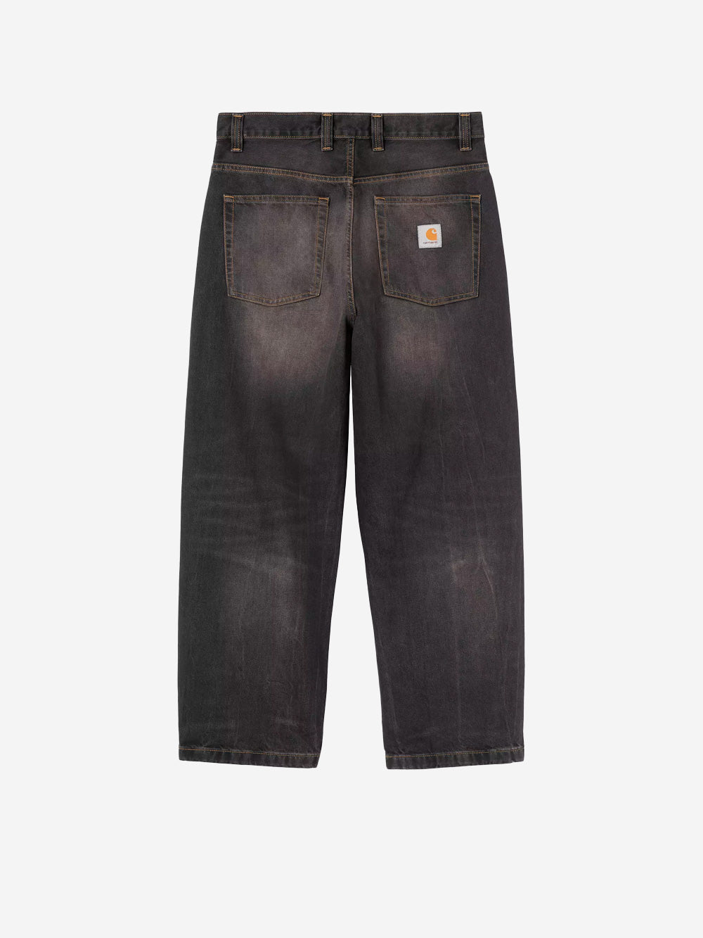 CARHARTT WIP Pantaloni loose 'Brandon' in denim nero tobacco used wash Nero Urbanstaroma