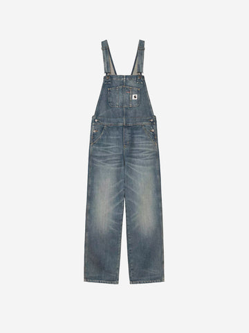 CARHARTT WIP Salopette Bib Straight in denim Worn Used Wash Blu