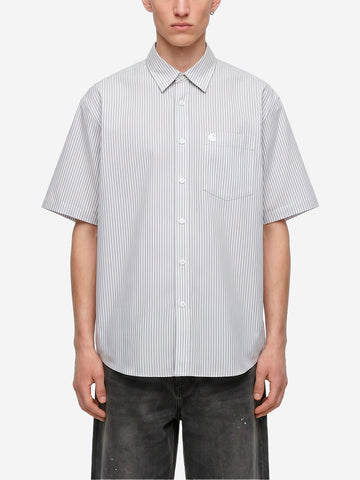 CARHARTT WIP Camicia a manica corta 'Keene' a righe blu Bianco