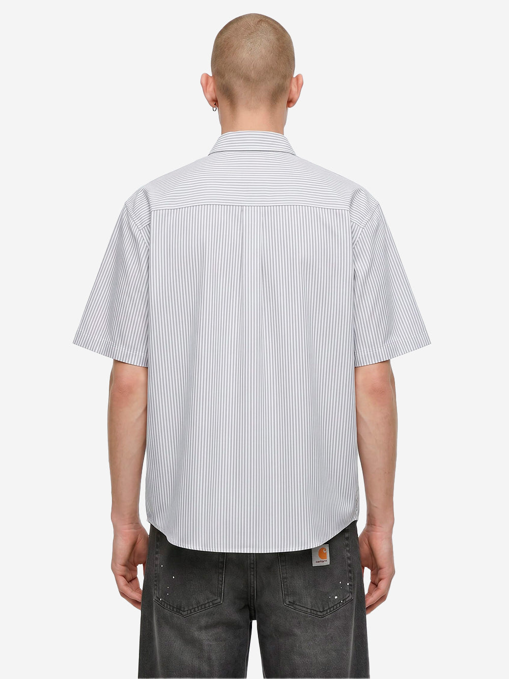 CARHARTT WIP Camicia a manica corta 'Keene' a righe blu Bianco Urbanstaroma