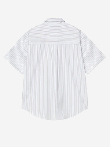 CARHARTT WIP Camicia a manica corta 'Keene' a righe blu Bianco