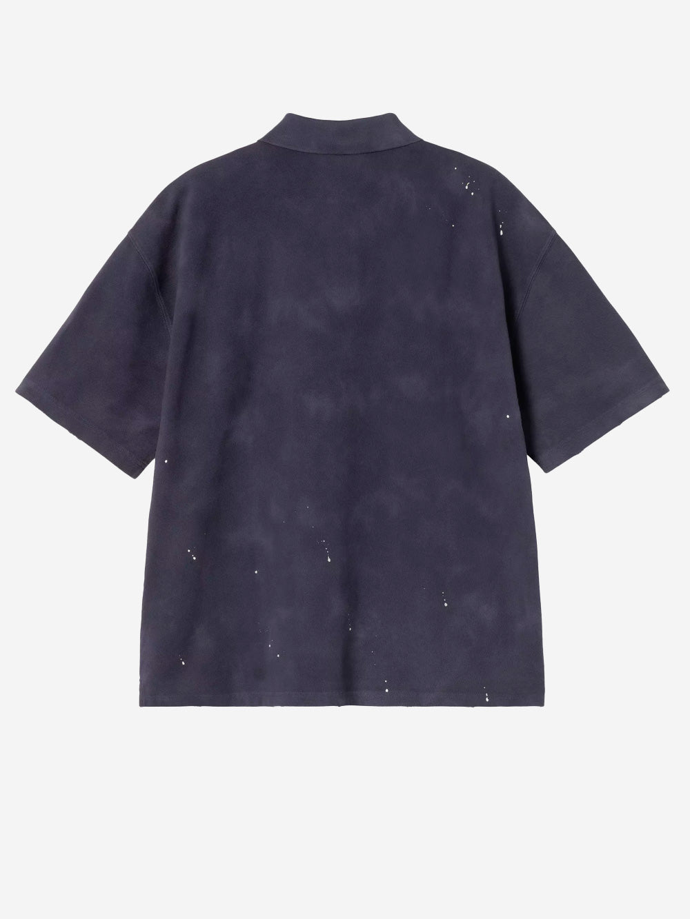 CARHARTT WIP Polo Painter blu con trattamento distressed e vernice Blu Urbanstaroma