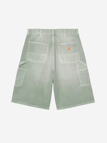 CARHARTT WIP Og 'Double Knee' green shorts with distressed