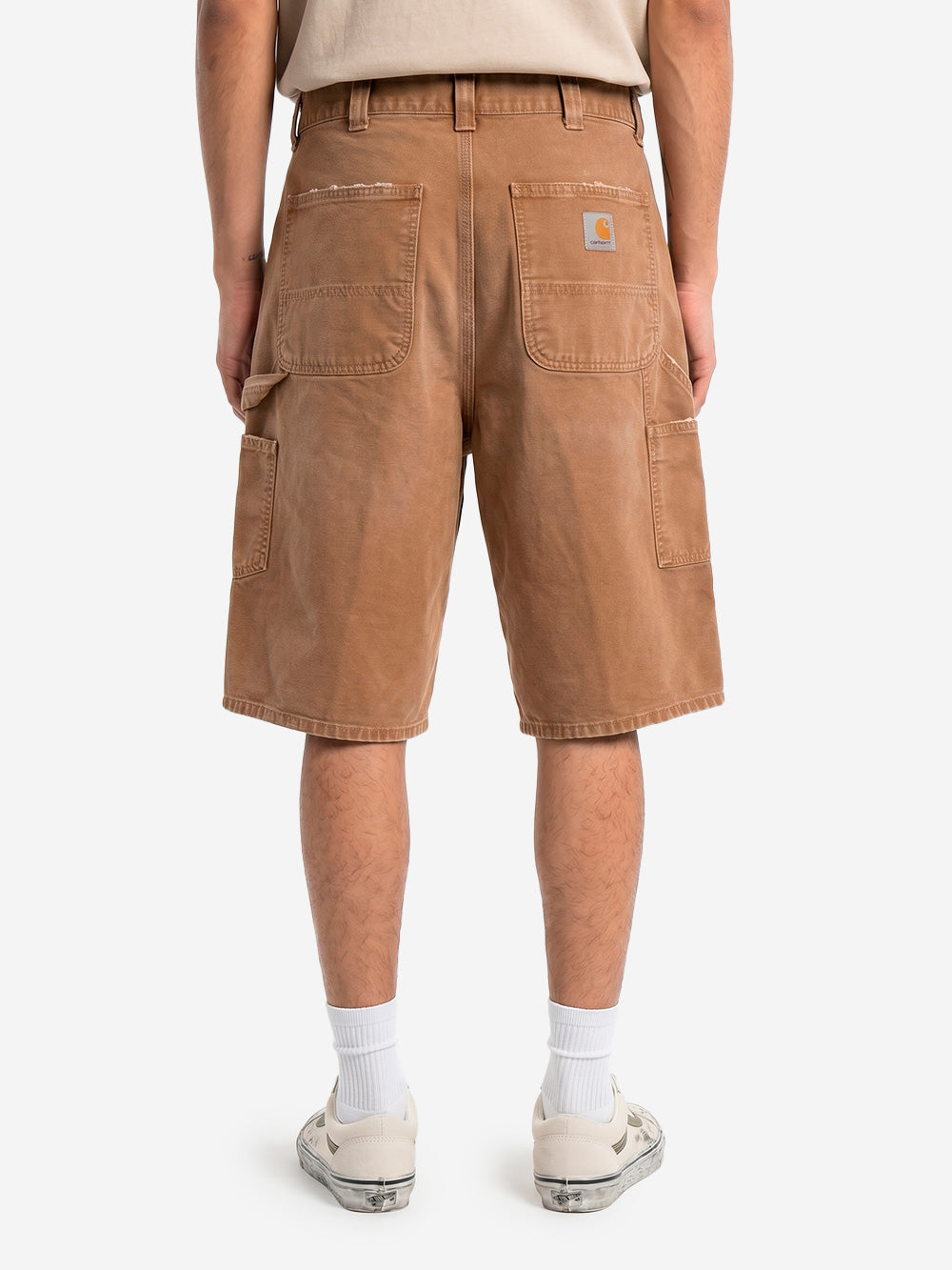 CARHARTT WIP Shorts OG 'Double Knee' marroni con trattamento distressed Marrone chiaro Urbanstaroma