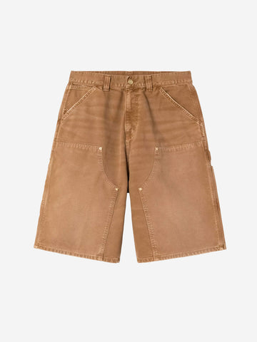 CARHARTT WIP Shorts OG 'Double Knee' marroni con trattamento distressed Marrone chiaro