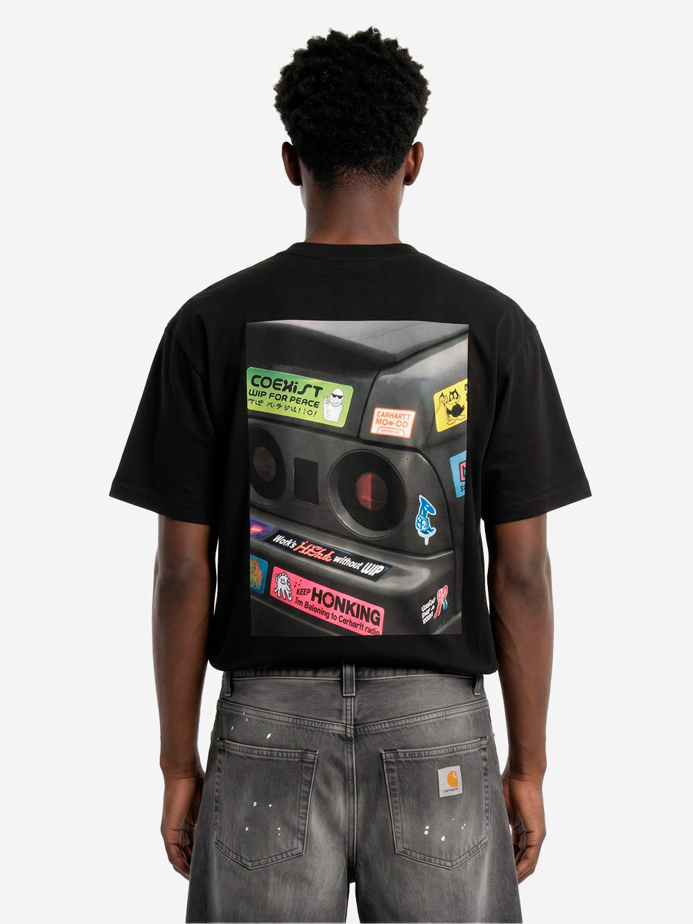 CARHARTT WIP T-shirt nera S/S con grafica 'Bumper car' Nero Urbanstaroma