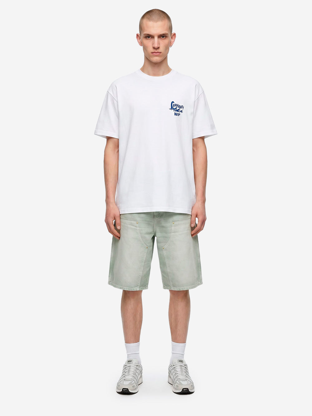CARHARTT WIP T-shirt bianca S/S con grafica 'Waves' Bianco Urbanstaroma