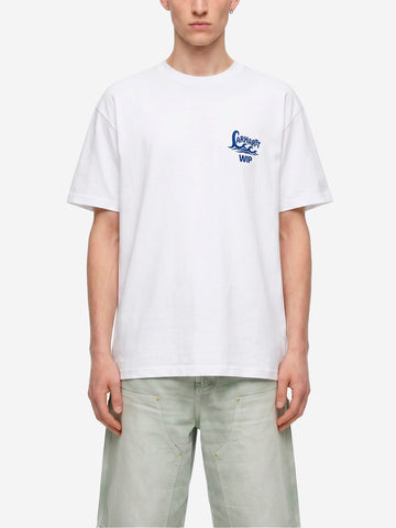 CARHARTT WIP T-shirt bianca S/S con grafica 'Waves' Bianco