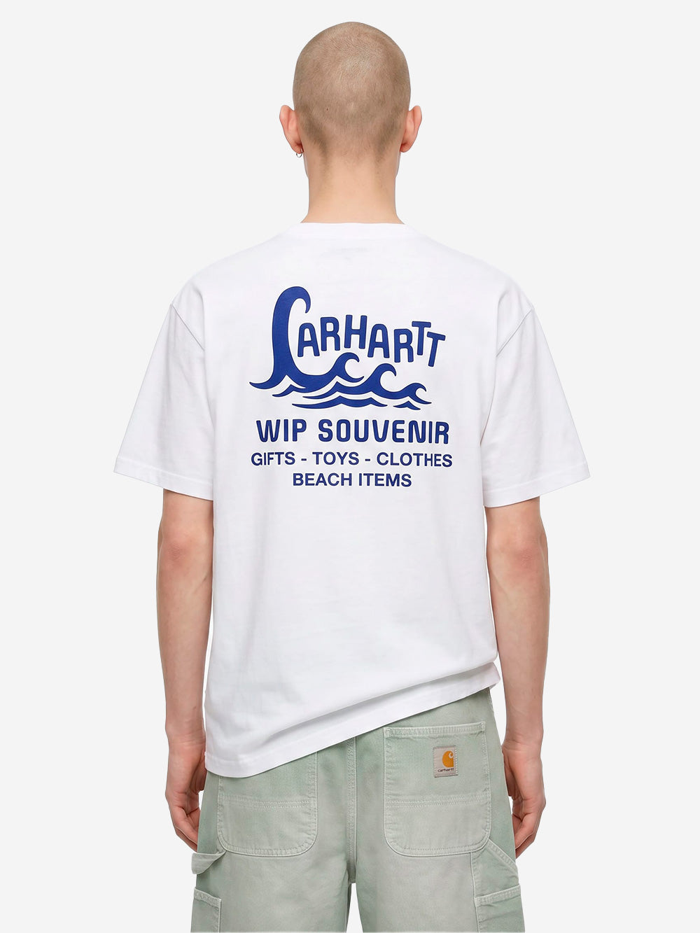 CARHARTT WIP T-shirt bianca S/S con grafica 'Waves' Bianco Urbanstaroma