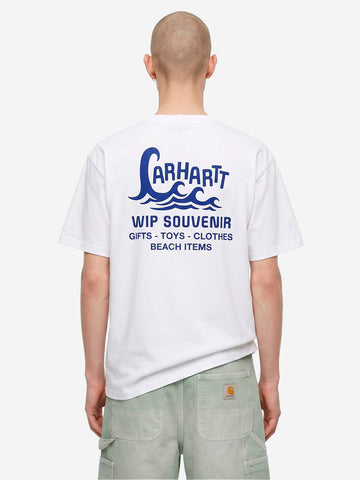 CARHARTT WIP T-shirt bianca S/S con grafica 'Waves' Bianco