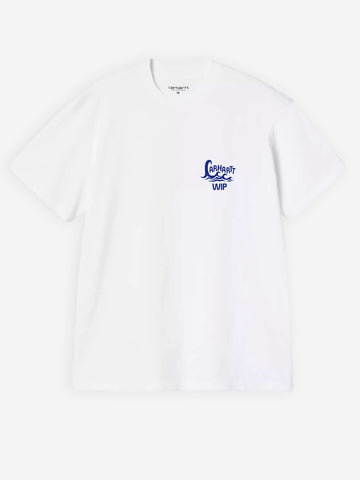 CARHARTT WIP T-shirt bianca S/S con grafica 'Waves' Bianco