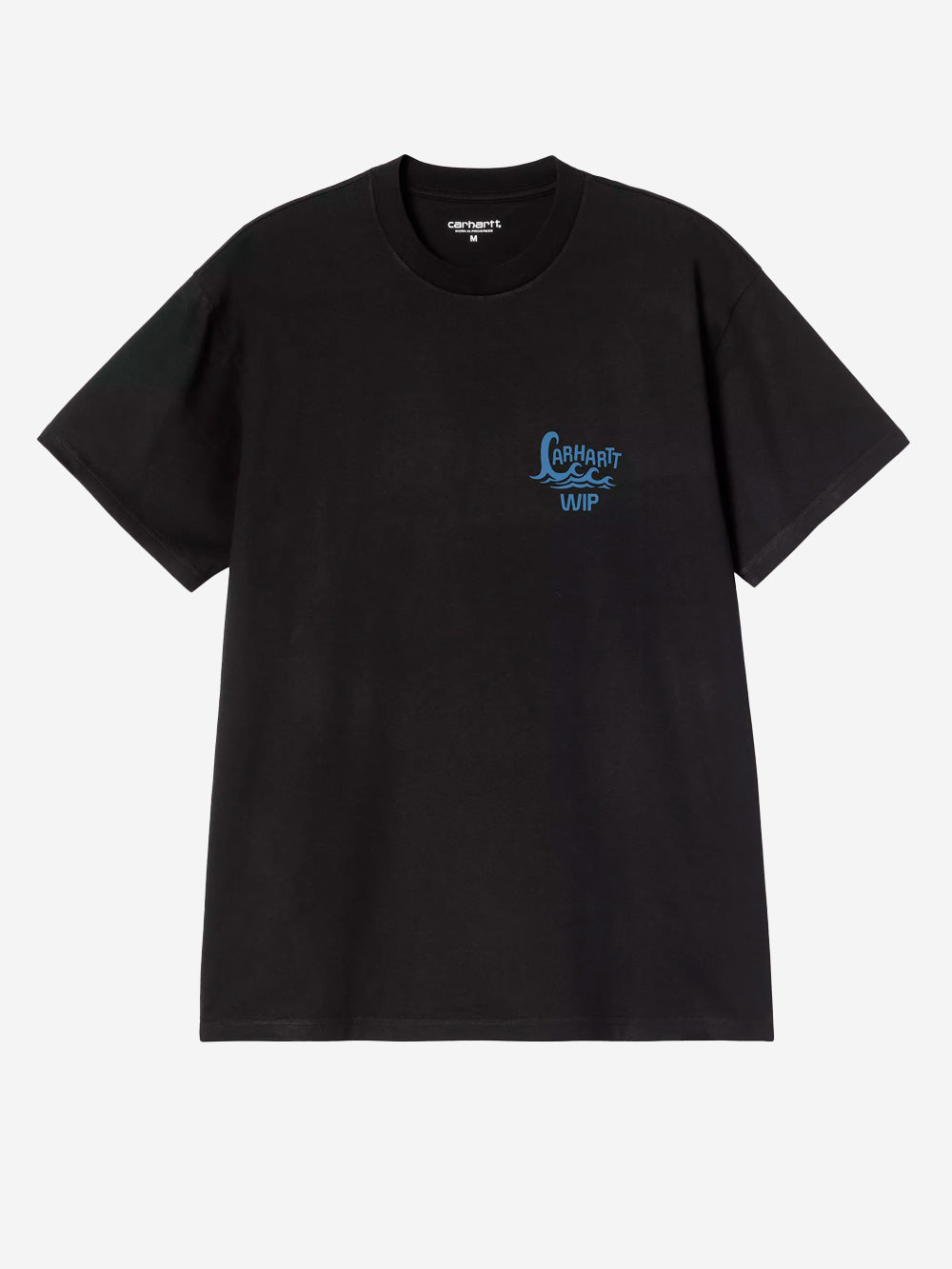CARHARTT WIP T-shirt nera S/S con grafica 'Waves' Nero Urbanstaroma