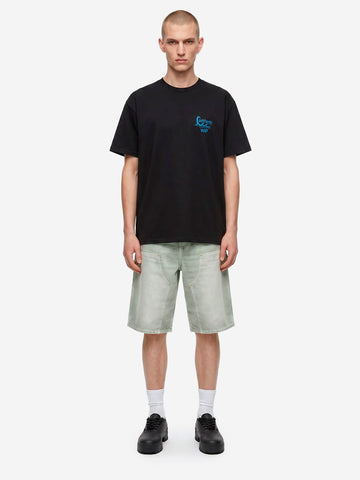 CARHARTT WIP T-shirt nera S/S con grafica 'Waves' Nero