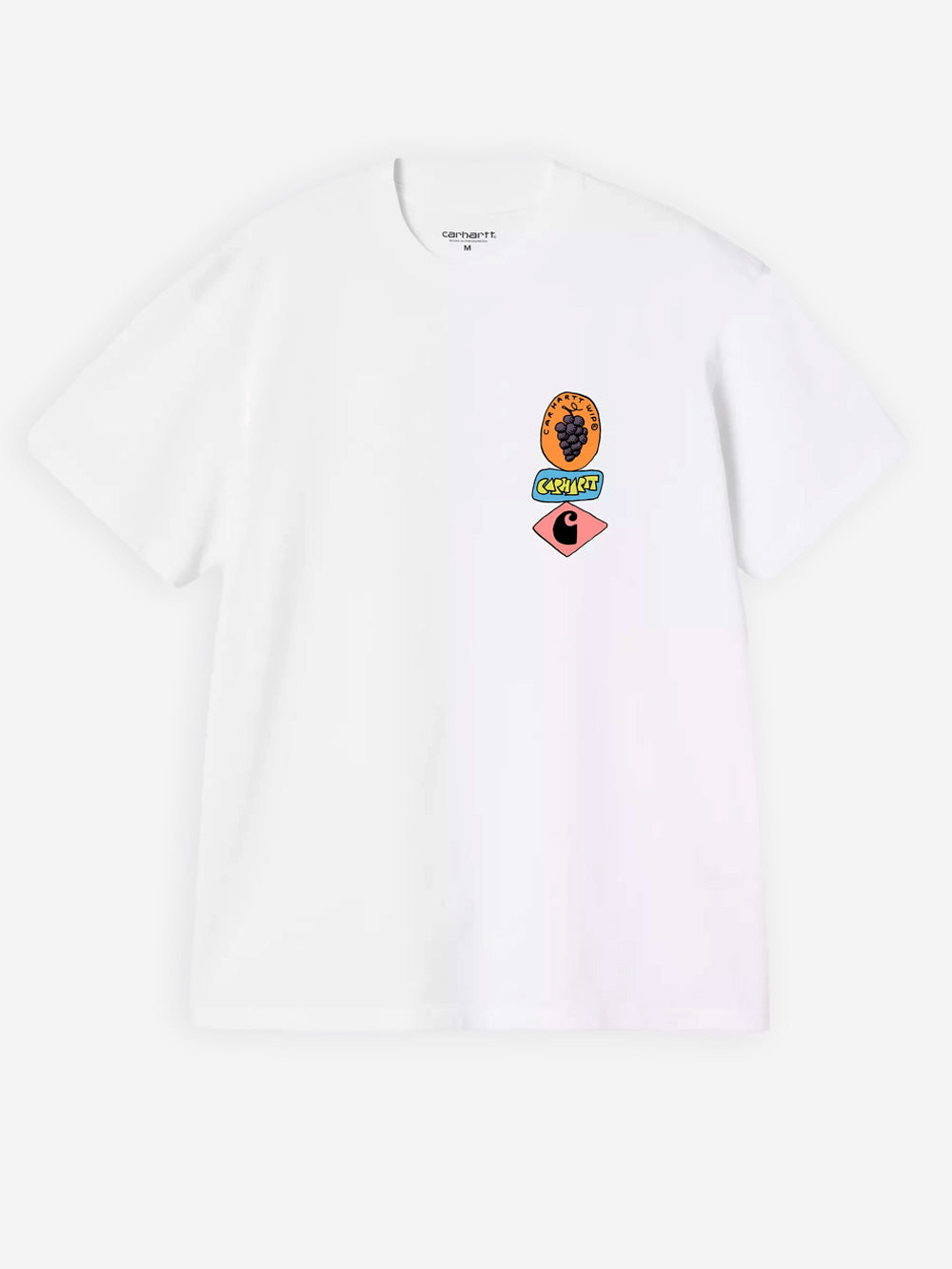 CARHARTT WIP T-shirt bianca S/S con grafica 'Stacked Grapes' Bianco Urbanstaroma