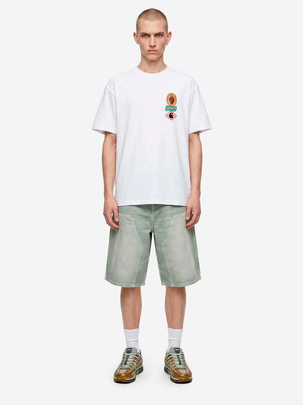 CARHARTT WIP T-shirt bianca S/S con grafica 'Stacked Grapes' Bianco Urbanstaroma