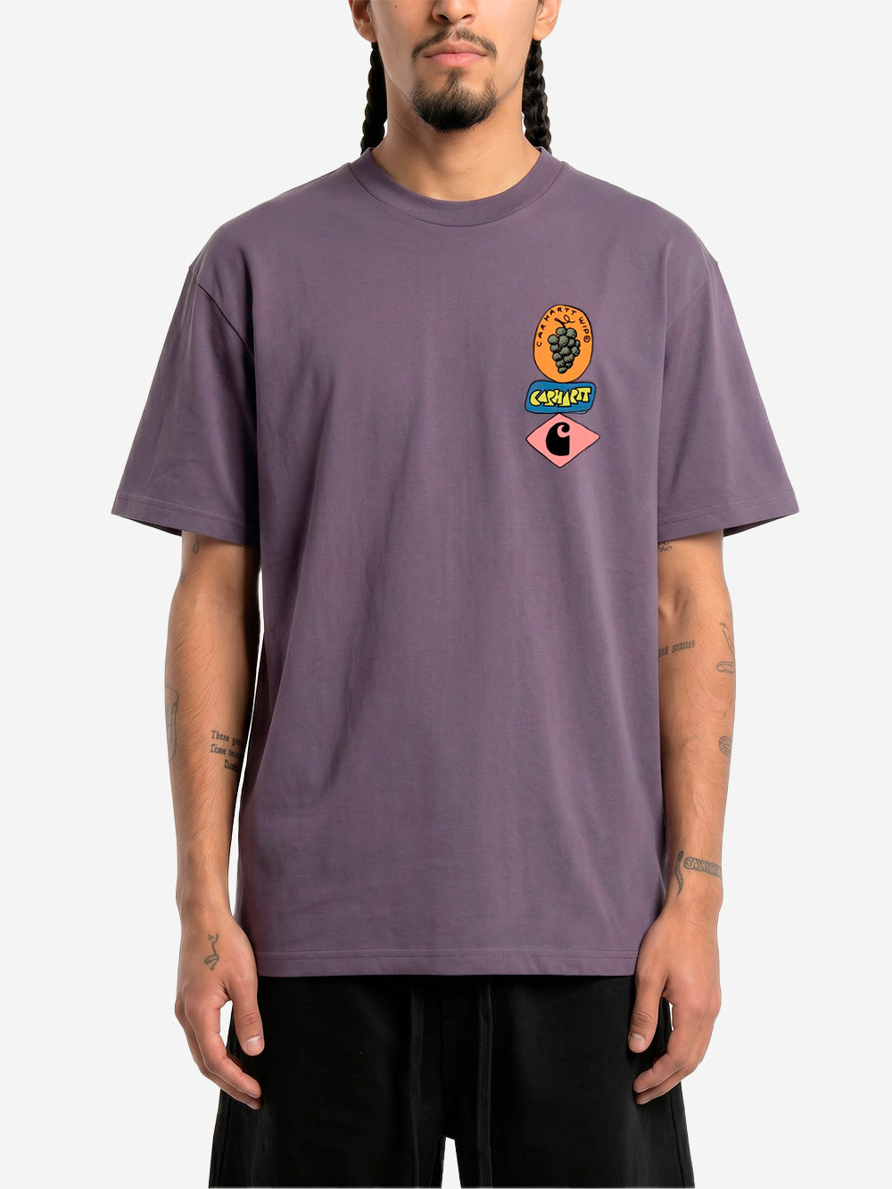 CARHARTT WIP T-shirt viola S/S con grafica 'Stacked Grapes' Viola Urbanstaroma
