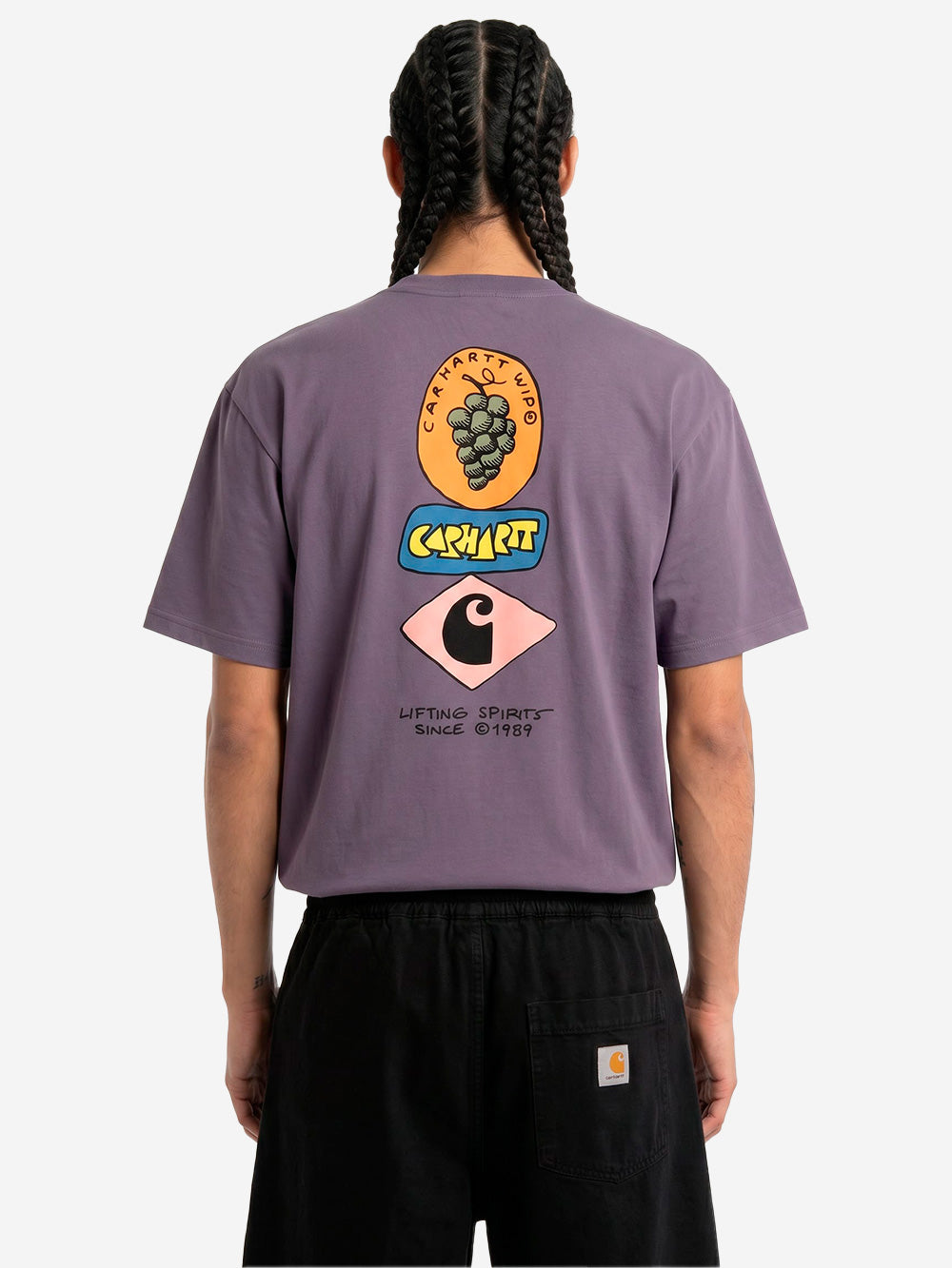 CARHARTT WIP T-shirt viola S/S con grafica 'Stacked Grapes' Viola Urbanstaroma