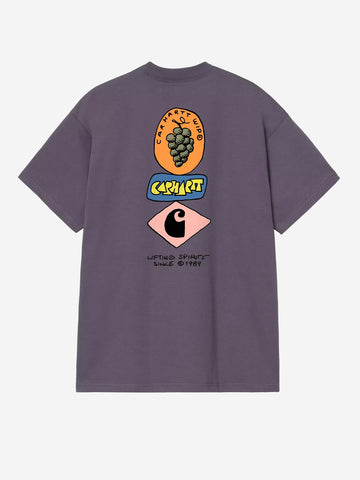 CARHARTT WIP T-shirt viola S/S con grafica 'Stacked Grapes' Viola