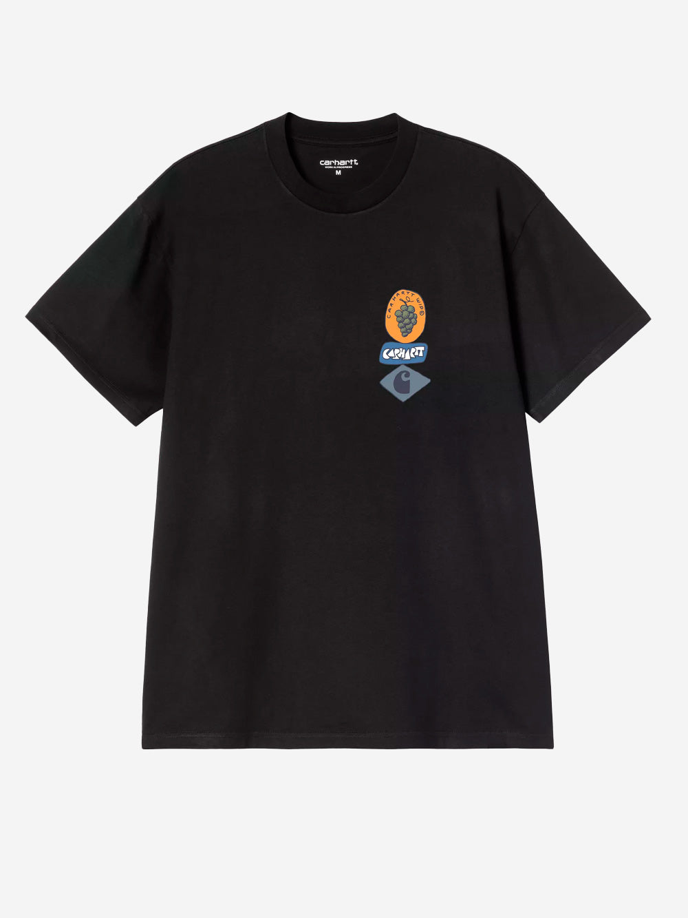CARHARTT WIP T-shirt nera S/S con grafica 'Stacked Grapes' Nero Urbanstaroma