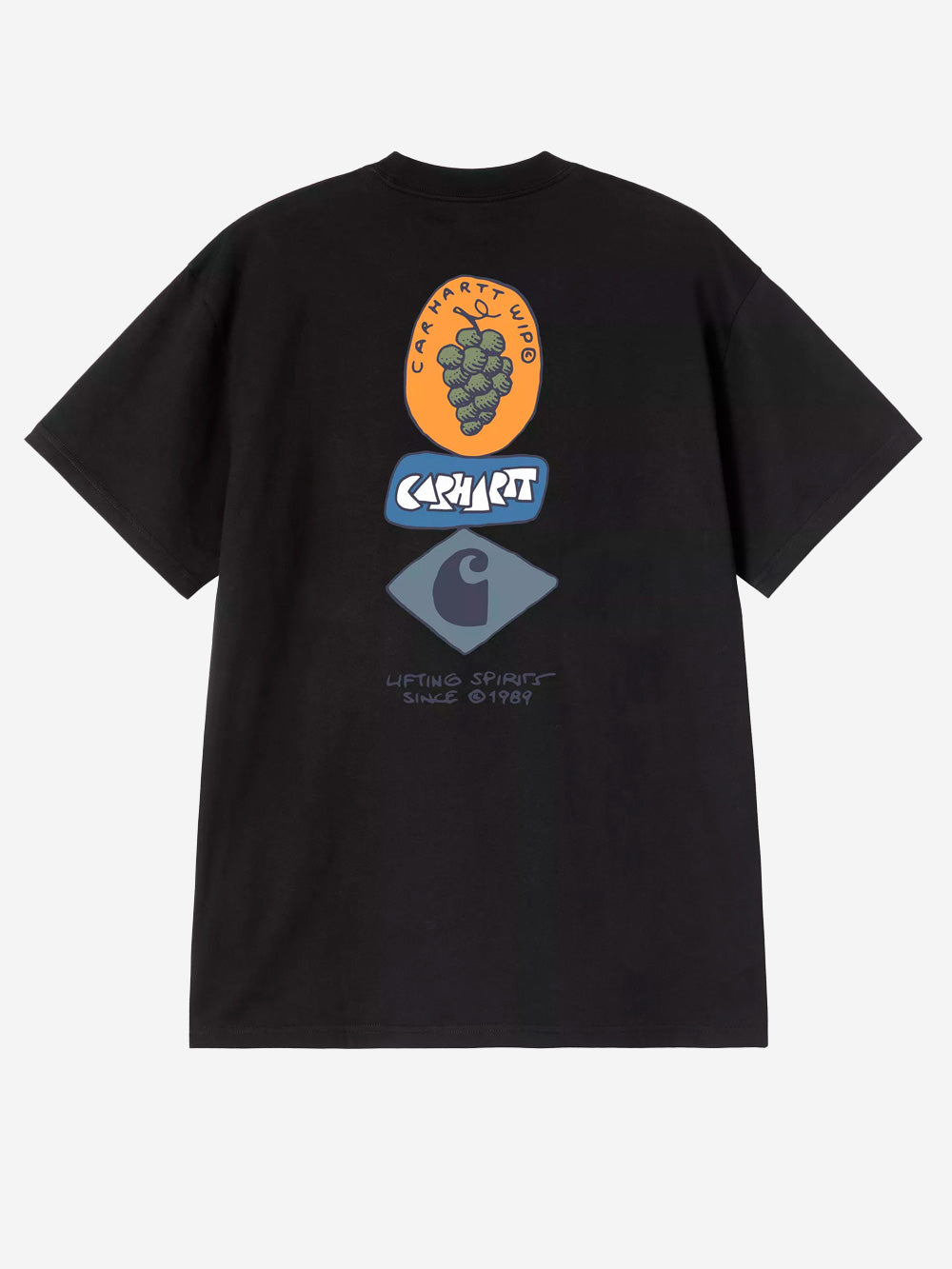 CARHARTT WIP T-shirt nera S/S con grafica 'Stacked Grapes' Nero Urbanstaroma